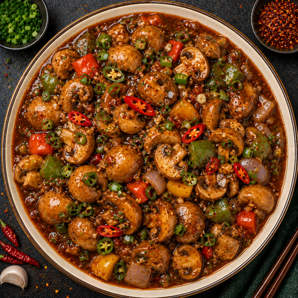 Chilli Mushroom (Gravy)